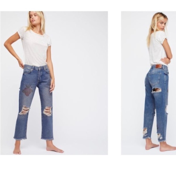 PRICE⬇️ NWT Free People Tattooed Boyfriend Jean - Picture 5 of 8
